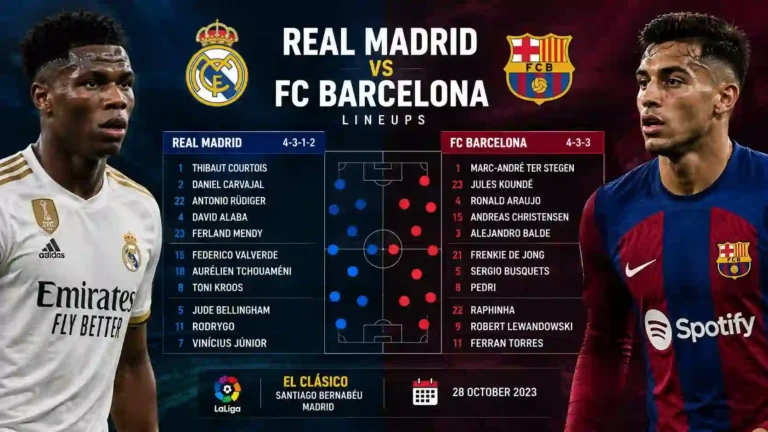 Real Madrid vs FC Barcelona Lineups: Predicted Starting XIs and Team News